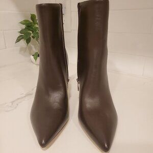 MARC FISHER Brown Leather Pionted Toe Boots 7.5